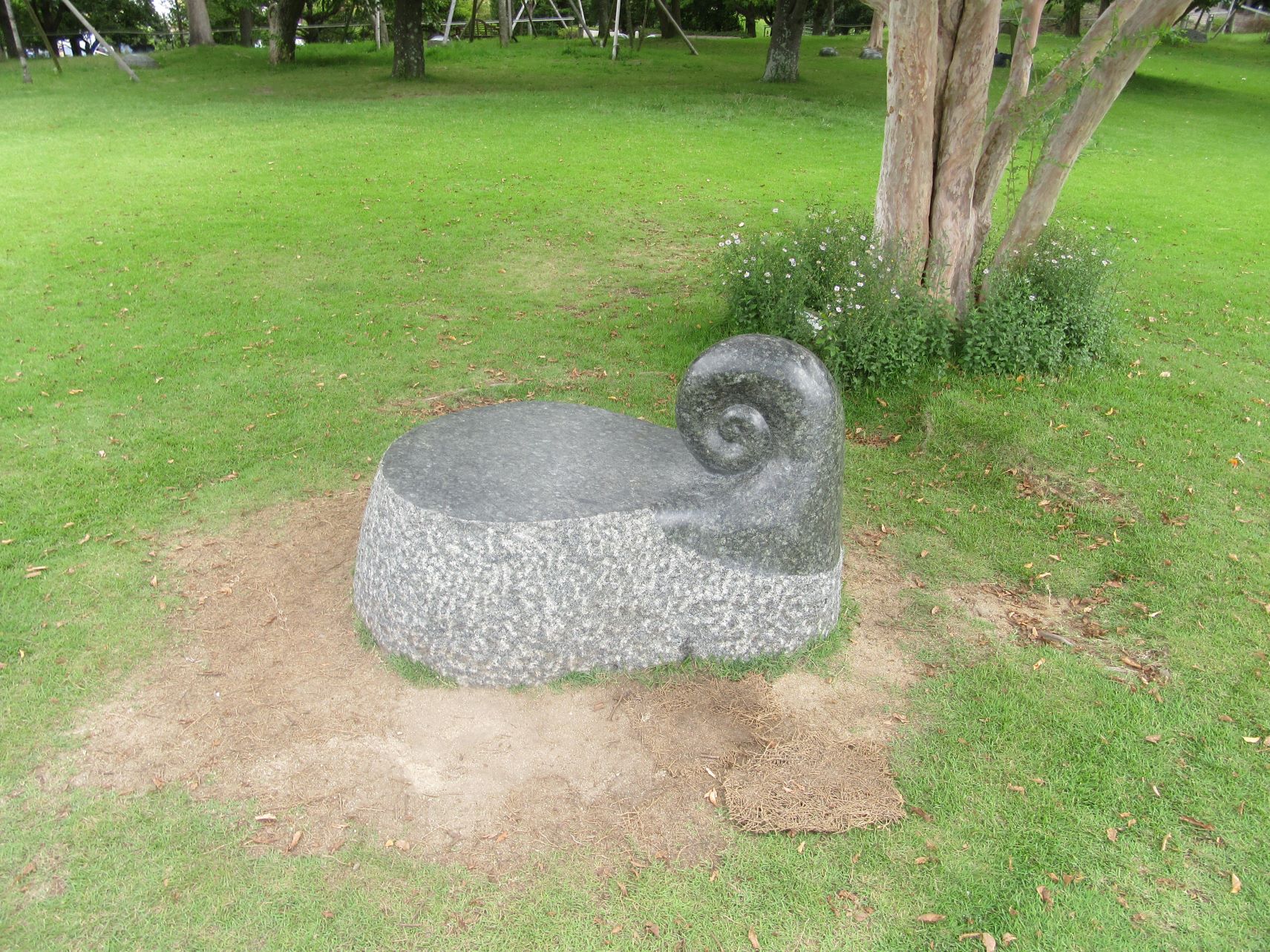 長崎市・長崎水辺の森公園の芝生を近くから撮影。
