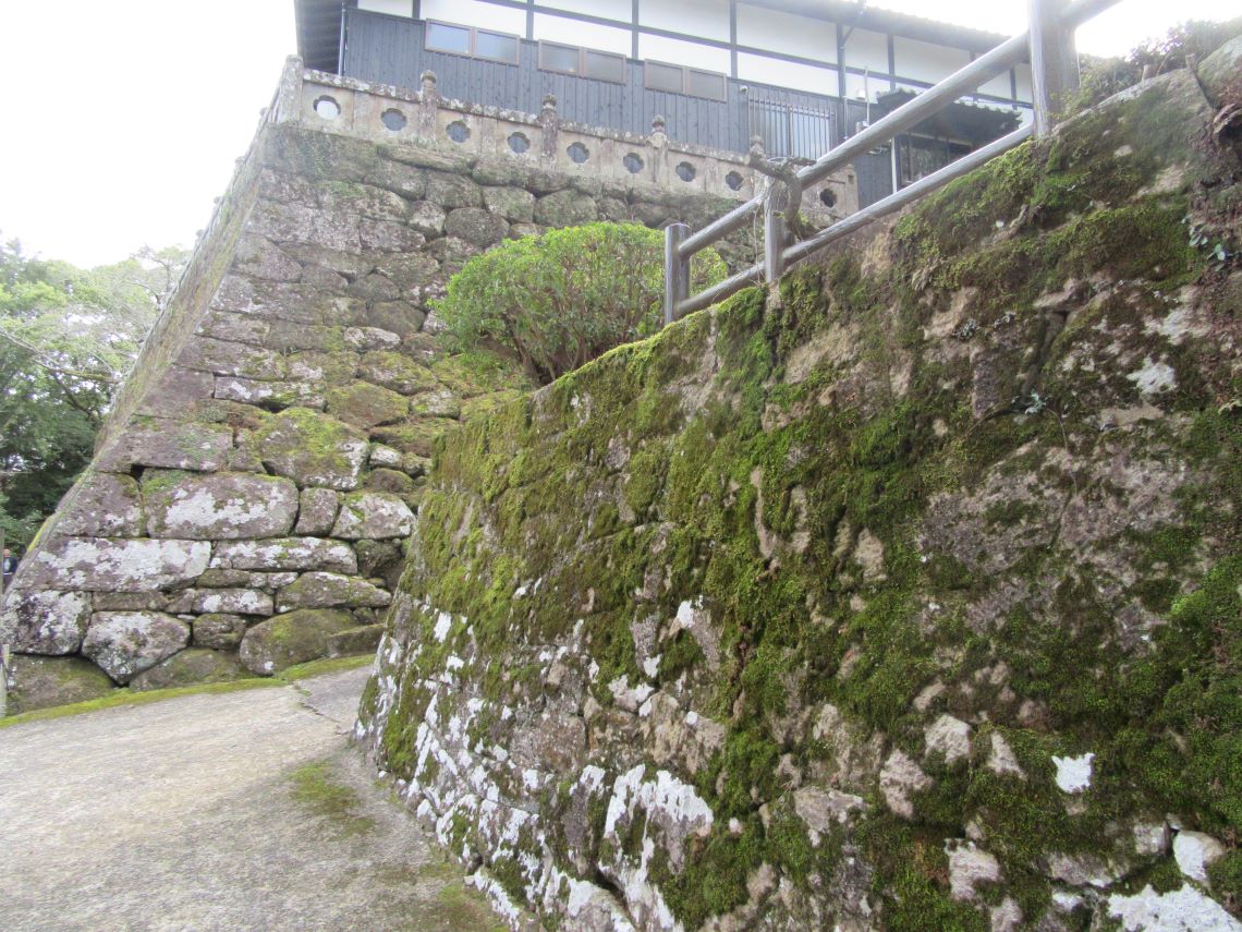 佐賀県武雄市にある武雄神社の石垣と苔。