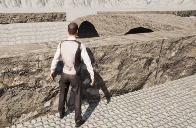 Unreal Engineで製作途中の、長崎市にある眼鏡橋の再現。