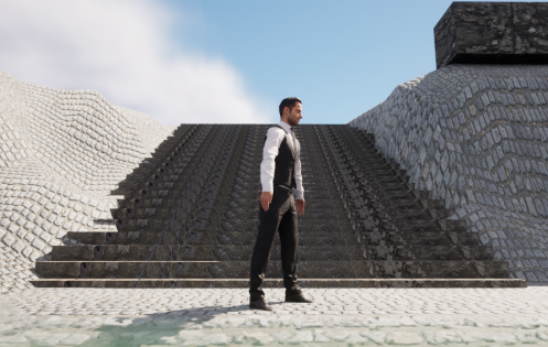 Unreal Engineで製作途中の、長崎市にある眼鏡橋の再現。