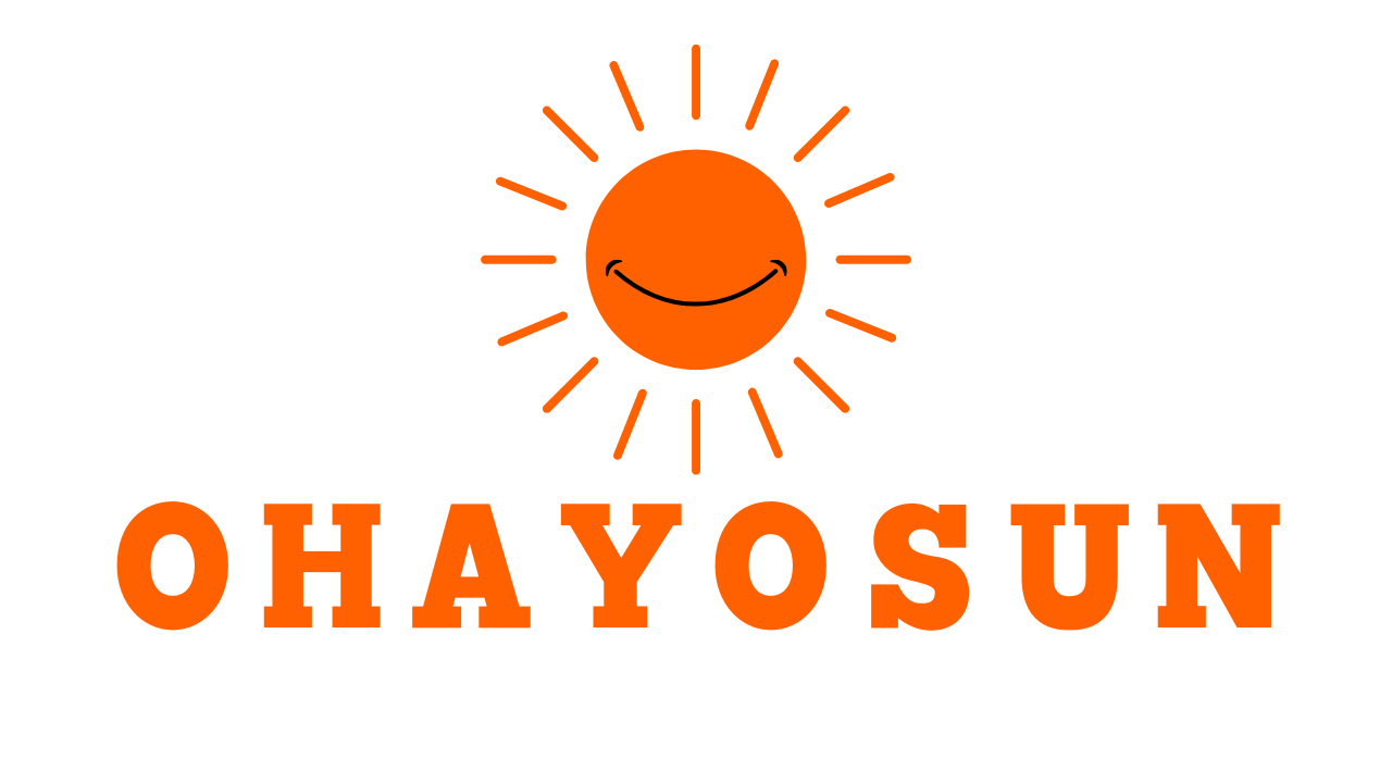 「おはよう」を題材にした架空の企業ロゴ『OHAYOSUN』。