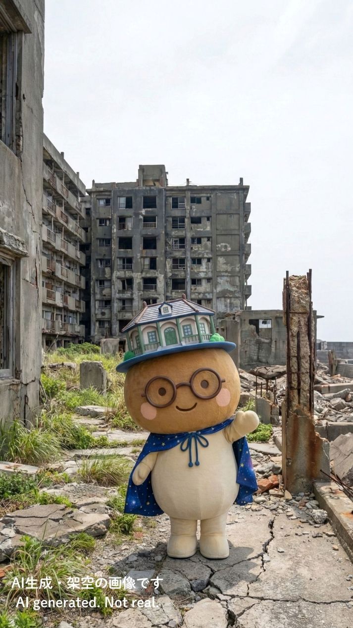 端島（軍艦島）にいるながぷく