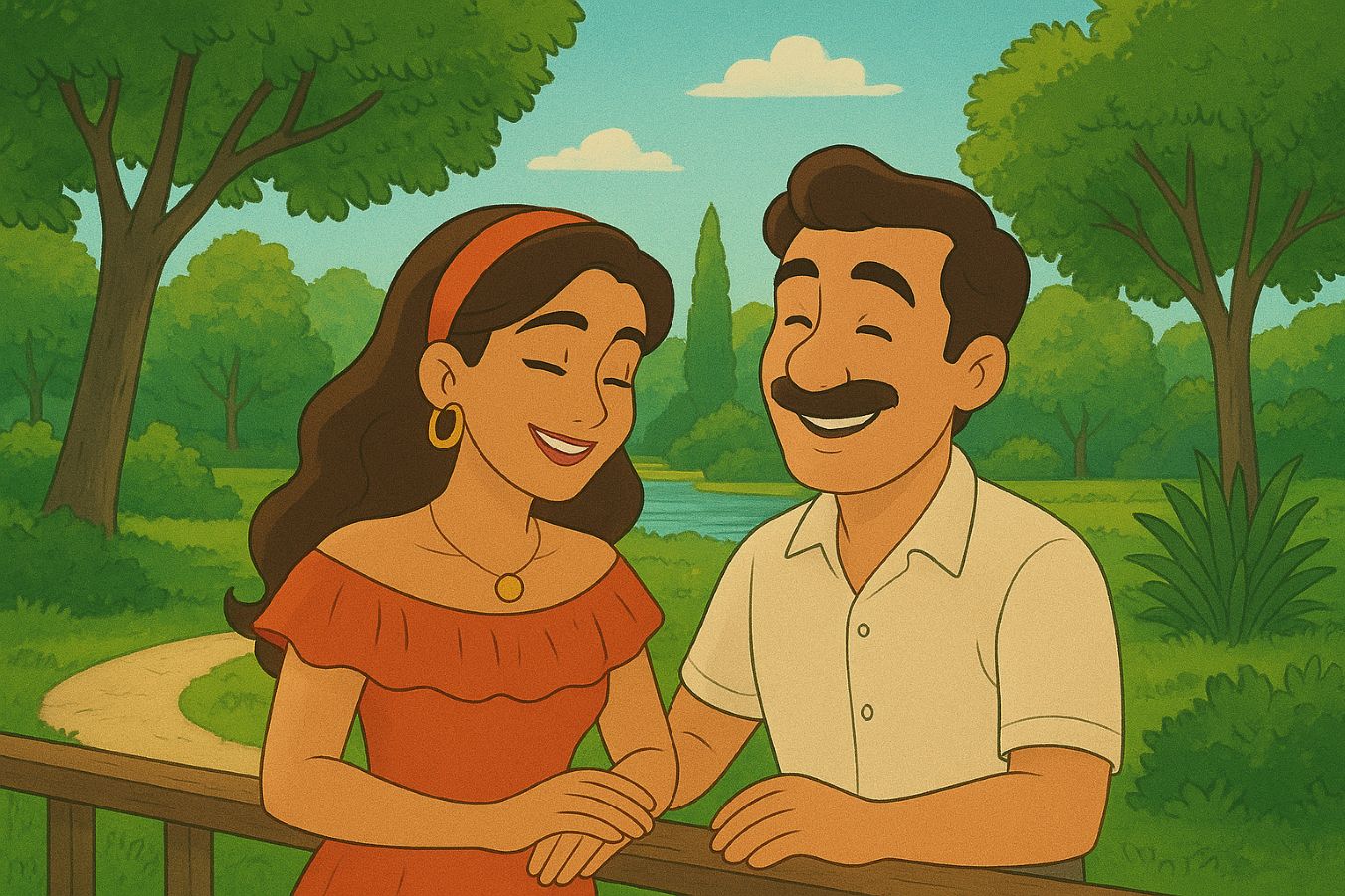 ヴェネツィアのジャルディーニで自然を感じるマルコとキアーラ。