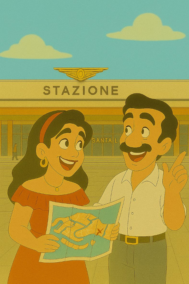 ヴェネツィアを案内するマルコとキアーラ。